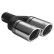 Ulter Sport Exhaust Tip - Dual Round 100mm RS - Length 225mm - Mounting ->50mm - Stainless Steel