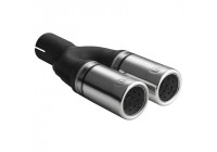 Ulter Sport Exhaust Tip - Dual Round 60mm - Length 170mm - Assembly ->50mm - Stainless Steel