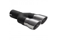 Ulter Sport Exhaust Tip - Dual Round 60mm Race - Length 175mm - Assembly ->50mm - Stainless Steel