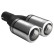 Ulter Sport Exhaust Tip - Dual Round 80mm Big Rim - Length 160mm - Mounting ->50mm - Stainless Steel, Thumbnail 2