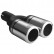 Ulter Sport Exhaust Tip - Dual Round 80mm Big Rim - Length 200mm - Mounting ->50mm - Stainless Steel