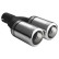 Ulter Sport Exhaust Tip - Dual Round 80mm Big Rim - Length 200mm - Mounting ->50mm - Stainless Steel, Thumbnail 2