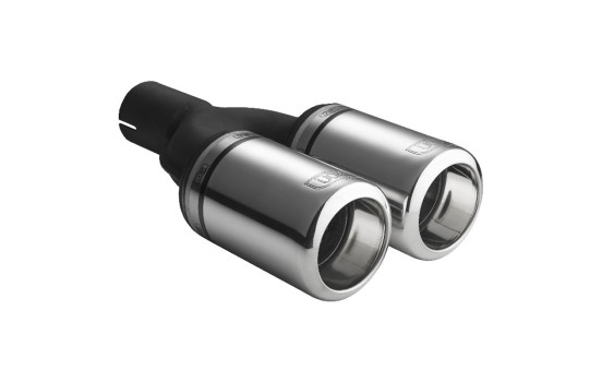 Ulter Sport Exhaust Tip - Dual Round 80mm Big Rim - Length 200mm - Mounting ->50mm - Stainless Steel, Image 2