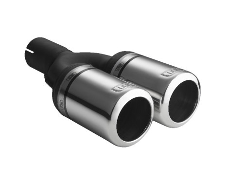 Ulter Sport Exhaust Tip - Dual Round 80mm Big Rim - Length 200mm - Mounting ->50mm - Stainless Steel, Image 2