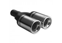 Ulter Sport Exhaust Tip - Dual Round 80mm - Length 160mm - Assembly ->50mm - Stainless Steel