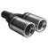 Ulter Sport Exhaust Tip - Dual Round 80mm - Length 160mm - Assembly ->50mm - Stainless Steel, Thumbnail 2