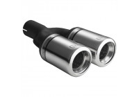 Ulter Sport Exhaust Tip - Dual Round 80mm Type 2 - Length 200mm - Mounting ->50mm - Stainless Steel