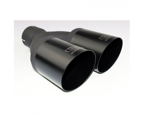 Ulter Sport Exhaust Tip - Dual Round 90mm Angled - Length 280mm - Mounting ->55mm - Black