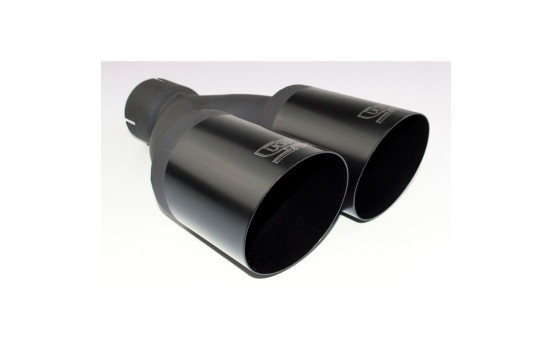 Ulter Sport Exhaust Tip - Dual Round 90mm Angled - Length 280mm - Mounting ->55mm - Black