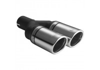Ulter Sport Exhaust Tip - Dual Round 90mm RS - Length 225mm - Mounting ->50mm - Stainless Steel