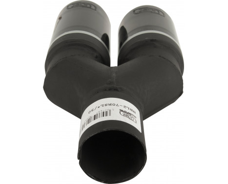 Ulter Sport Exhaust Tip (left) - Dual Round Ø70mm - Length 200/180mm - Mounting ->50mm - Stainless Steel Bl, Image 4