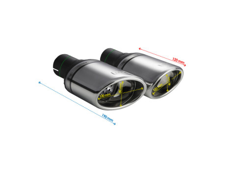 Ulter Sport Exhaust Tip (left) - Oval 120x80mm - Length 120mm - Assembly ->50mm - Stainless Steel, Image 3