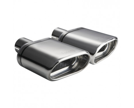 Ulter Sport Exhaust Tip (left) - Oval 145x75mm - Length 140mm - Assembly ->50mm - Stainless Steel