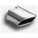 Ulter Sport Exhaust Tip (left) - Rectangle 105x80mm - Length 200mm - Mounting 50-60mm - Stainless Steel