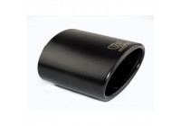 Ulter Sport Exhaust Tip - Oval 120x80mm Angled - Length 120mm - Mounting 50-65mm - Black Stainless Steel
