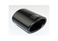 Ulter Sport Exhaust Tip - Oval 95x65mm Angled - Length 120mm - Mounting 40-55mm - Black Stainless Steel