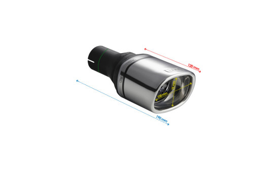 Ulter Sport Exhaust Tip - Rectangle 100x75mm Angled - Length 120mm - Mounting ->50mm - Stainless Steel, Image 3