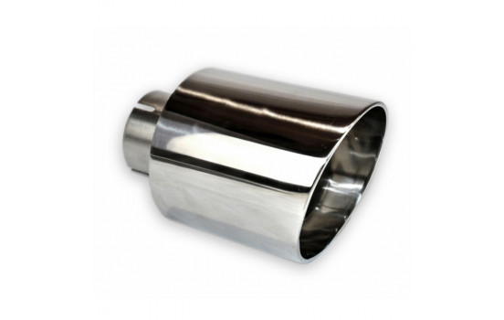 Ulter Sport Exhaust Tip - Round 100mm Angled - Length 160mm - Assembly ->50mm - Stainless Steel