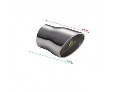 Ulter Sport Exhaust Tip - Round 60mm Angled - Length 110mm - Mounting ->50mm - Stainless Steel, Image 2