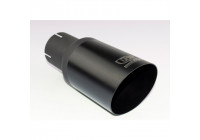 Ulter Sport Exhaust Tip - Round 80mm Angled - Length 180mm - Assembly ->55mm - Black Stainless Steel