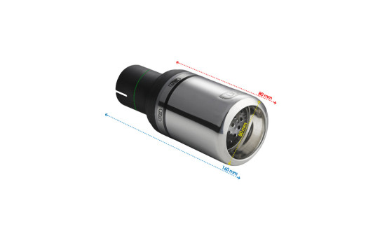 Ulter Sport Exhaust Tip - Round 80mm Big Rim - Length 80mm - Mounting ->50mm - Stainless Steel, Image 3