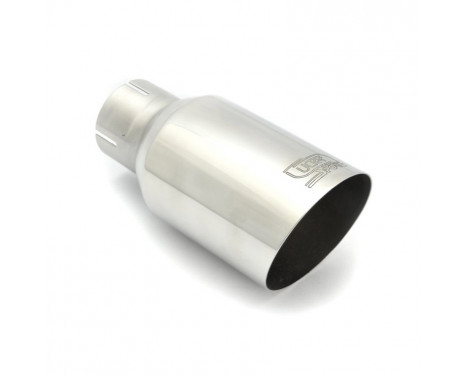 Ulter Sport Exhaust Tip - Round 90mm Angled - Length 180mm - Assembly ->50mm - Stainless Steel