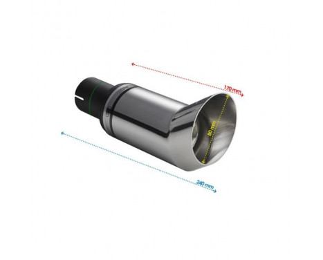 Ulter Sport Exhaust Tip - Round DTM/Race 80mm - Length 170mm - Mounting ->50mm - Stainless Steel, Image 2