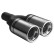 Ulter Sport Uitlaatsierstuk - Double Round Ø80mm - Length 200mm - Mounting -> 50mm - stainless steel, Thumbnail 2