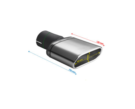 Ulter Sport Uitlaatsierstuk - Oval 167x60mm - Length 120mm - Mounting -> 50mm - stainless steel, Image 3