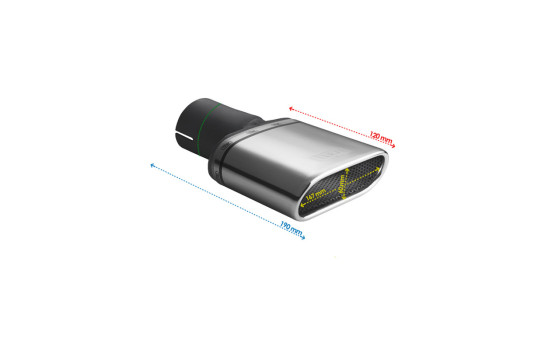 Ulter Sport Uitlaatsierstuk - Oval 167x60mm - Length 120mm - Mounting -> 50mm - stainless steel, Image 3