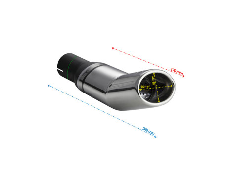 Ulter Sport Uitlaatsierstuk - Oval DTM 95x65mm - Length 170mm - Mounting -> 50mm - stainless steel, Image 3