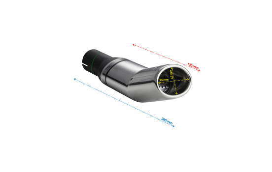 Ulter Sport Uitlaatsierstuk - Oval DTM 95x65mm - Length 170mm - Mounting -> 50mm - stainless steel, Image 3