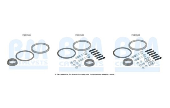 Mounting kit, catalytic converter