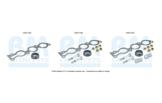 Mounting kit, catalytic converter