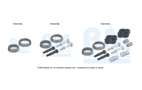 Mounting kit, catalytic converter