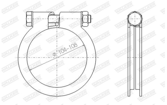 Walker exhaust clamp 108MM, Image 2