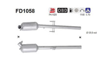 Diesel particulate filter, exhaust system FD1058 AS