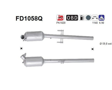 Diesel particulate filter, exhaust system FD1058Q AS