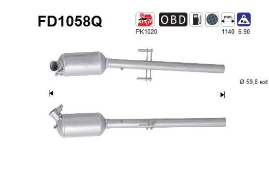 Diesel particulate filter, exhaust system FD1058Q AS