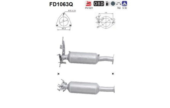 Diesel particulate filter, exhaust system FD1063Q AS