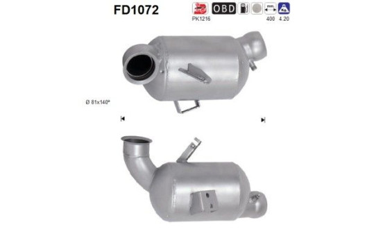 Diesel particulate filter, exhaust system FD1072 AS