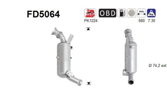 Diesel particulate filter, exhaust system FD5064 AS