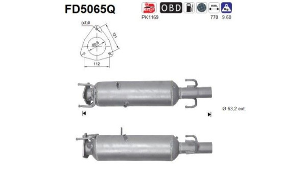 Diesel particulate filter, exhaust system FD5065Q AS