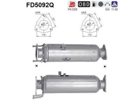 Diesel particulate filter, exhaust system FD5092Q AS