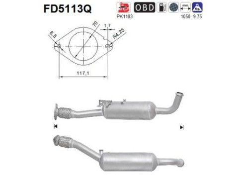 Diesel particulate filter, exhaust system FD5113Q AS