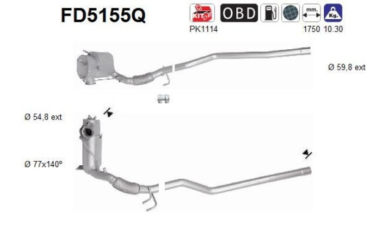 Diesel particulate filter, exhaust system FD5155Q AS