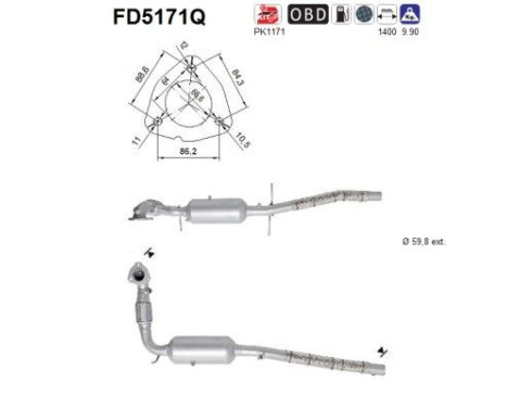 Diesel particulate filter, exhaust system FD5171Q AS