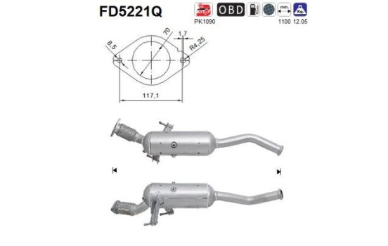 Diesel particulate filter, exhaust system FD5221Q AS