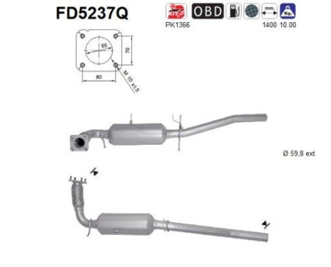 Diesel particulate filter, exhaust system FD5237Q AS