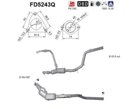 Diesel particulate filter, exhaust system FD5243Q AS